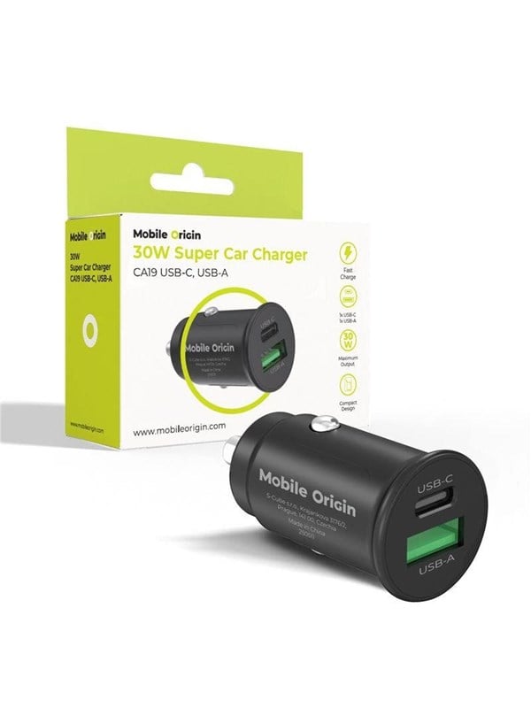 Mobile Origin 30W Super Car Charger CA19 - USB-C - USB-A