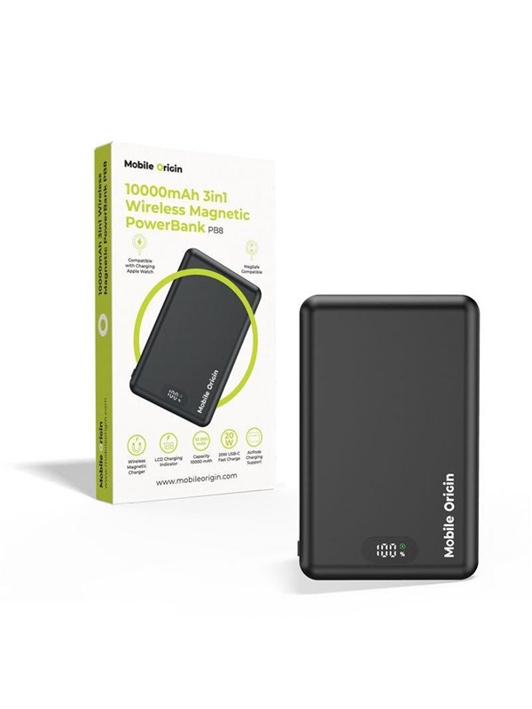 Mobile Origin PowerBank 10000mAh 3in1 Wireless Magnetic PowerBank PB8 - 10000 mAh