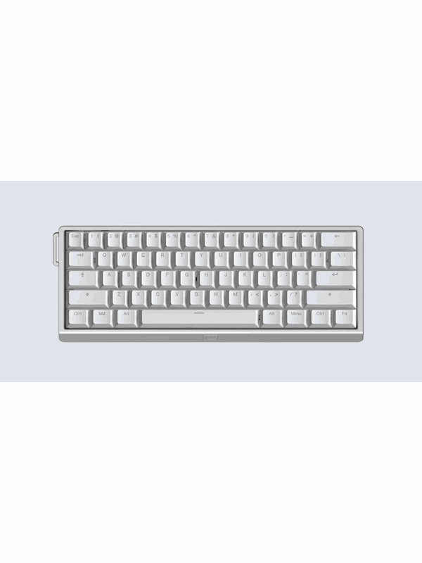 Wooting 60HE v2 - US-ANSI - Non-Split - Aluminum - Pelinäppäimistö - ilman numpadia - Englanti (US) - Hopea
