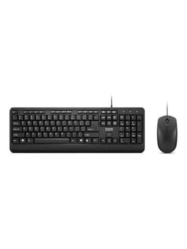 Lenovo 160 Wired Combo - keyboard and mouse set - QWERTY - US - black Input Device - Näppäimistö ja Hiirisetti - Englanti (US) - Musta