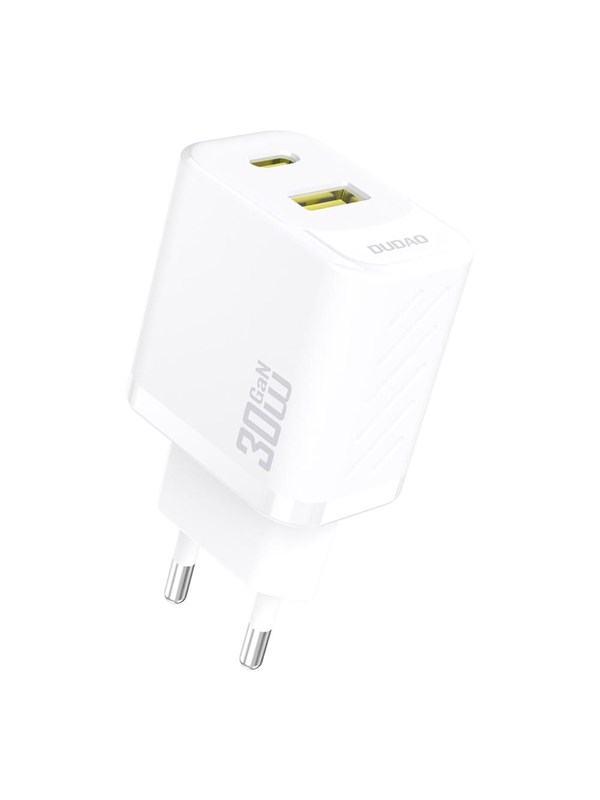 Dudao A27TEU PD 30W GaN USB-A USB-C Wall Charger - White