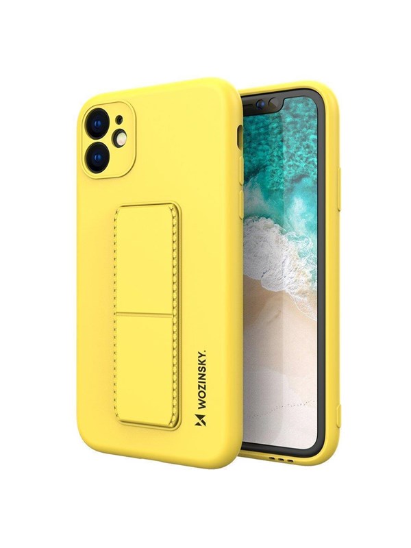 Wozinsky Kickstand Case Silicone Case with Stand Case for Samsung Galaxy A32 5G Yellow
