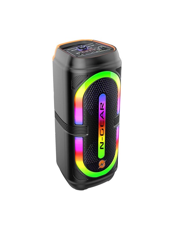 N-Gear Let"'s Go Party 24C - Bluetooth Speaker - Karaoke Set - Party Box with Microphone - Black