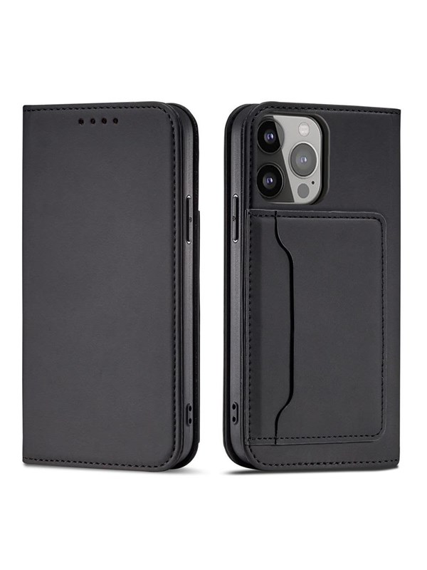 Hurtel Magnet Card Case for Samsung Galaxy S23 Flip Cover Wallet Stand Black