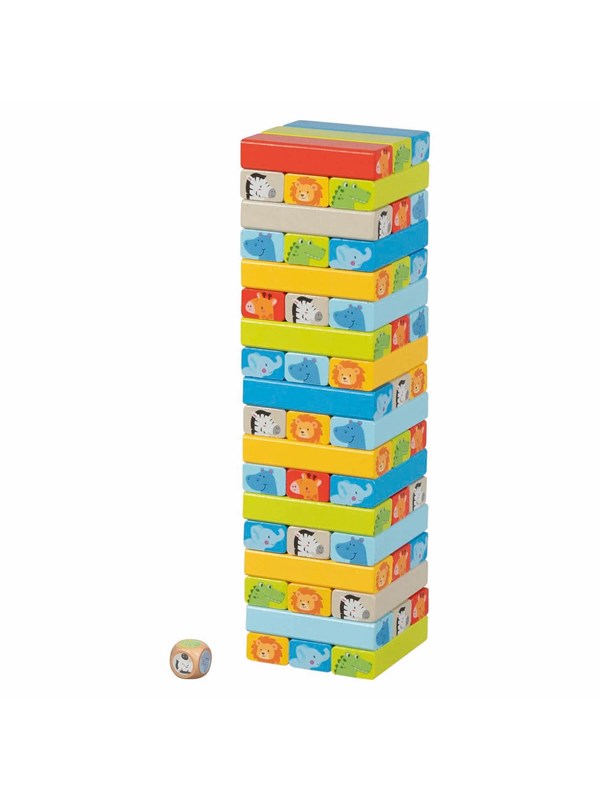 Goki Wooden Stacking Game with Animal Motifs