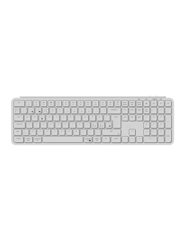 Keychron B6 Pro Ultra-Slim Wireless Keyboard Tri-Mode - Ivory White - Näppäimistö - Pohjoismainen - Valkoinen