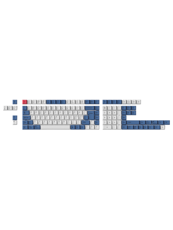 Keychron PBT Full Keycap Set Modern Blue - Näppäimistöhatut - Pohjoismainen - Valkoinen