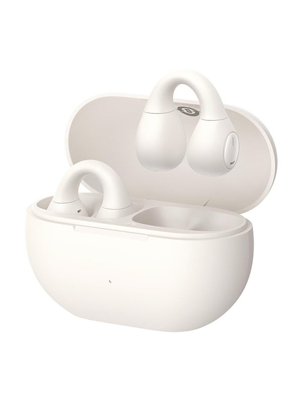 Baseus Bass 15 Clip OWS Wireless Headphones with Simple USB-C 3A 30cm Cable - White