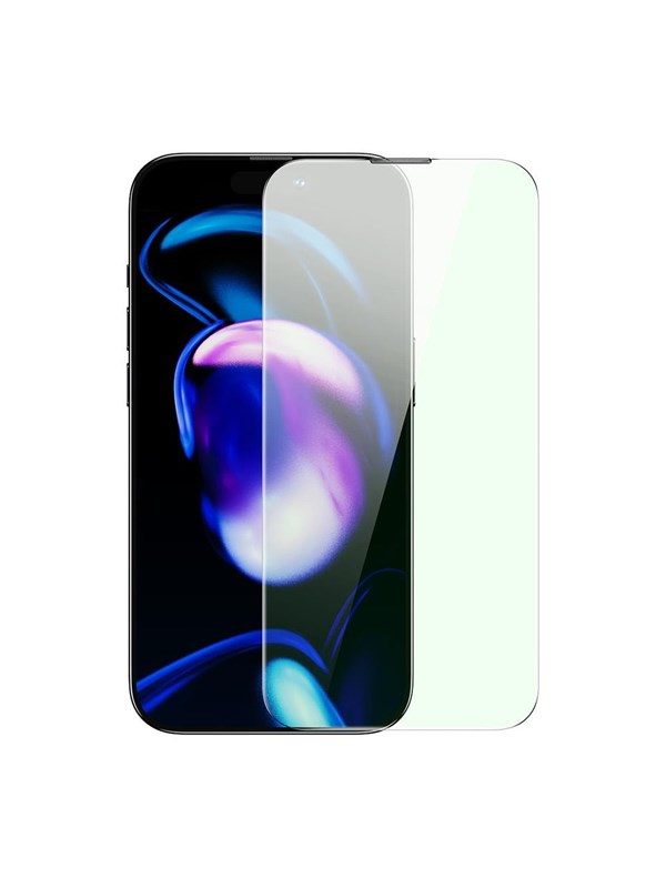 Baseus Full Screen Tempered Glass for iPhone 14 Pro with Anti Blue Light Filter and 0.3mm Speaker Cover + Mounting Frame