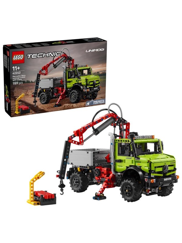 LEGO Technic 42242 Nosturilla varustettu Mercedes-Benz Unimog U 5023