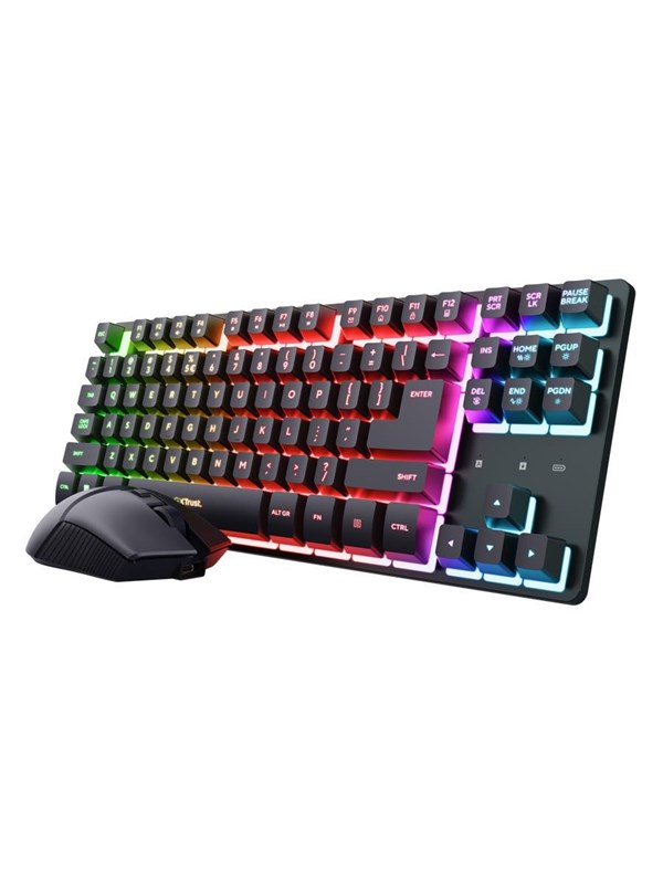 Trust GXT Wireless TKL Combo - Pelinäppäimistö & Hiiri - Pohjoismainen