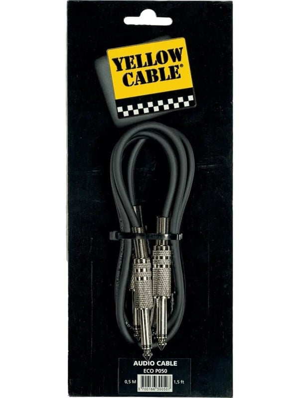 Yellow Cable P050 - 2 x 1/4" Jack/Jack patch-kaapeli 50cm.
