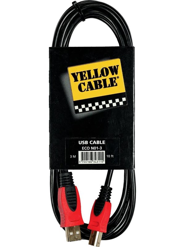 Yellow Cable N01-3 - USB a/b -kaapeli 3m.