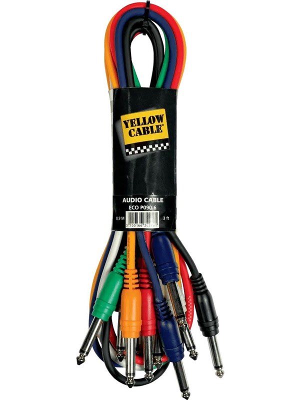 Yellow Cable P090-6 - 6 x 1/4" Jack/Jack patch-kaapeli 90cm.