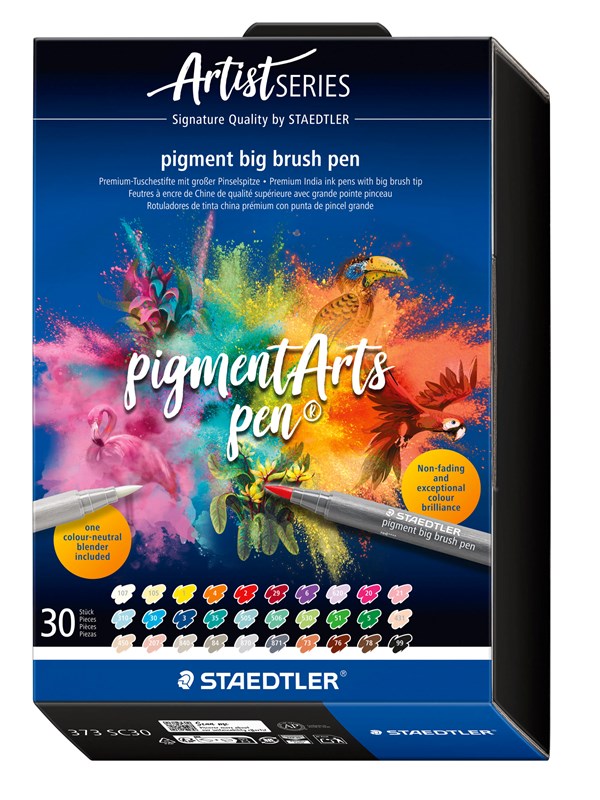 Staedtler Pigment big brush pen 30pcs + one blending pen