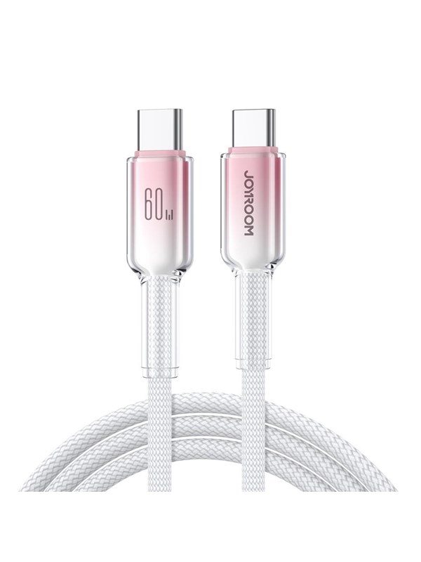 Joyroom S-A42 Crystal-Clear Series 60W USB-C - USB-C cable 1.2m - white