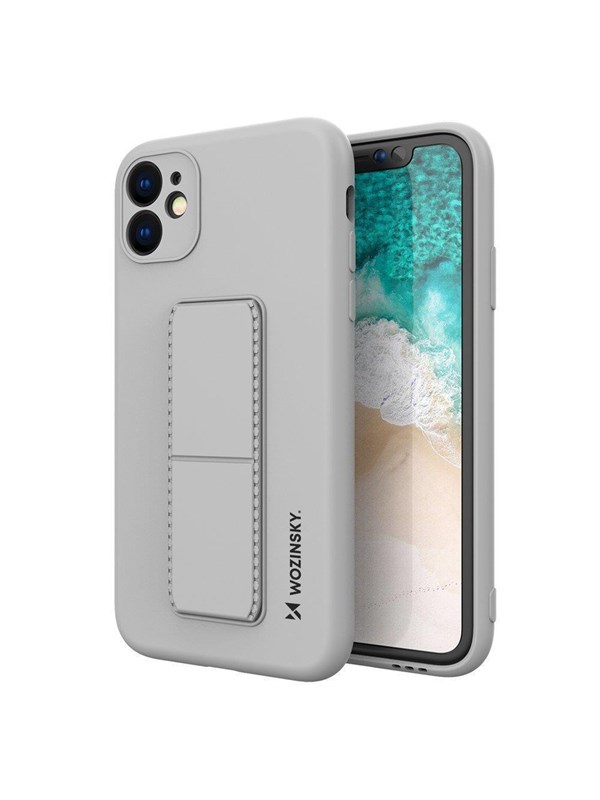 Wozinsky Kickstand Case Silicone Case with Stand Case Samsung Galaxy A72 4G Grey