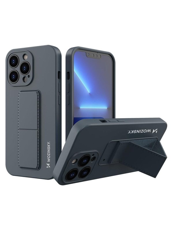Wozinsky Kickstand Case Silicone Case with Stand iPhone 13 Mini Navy Blue