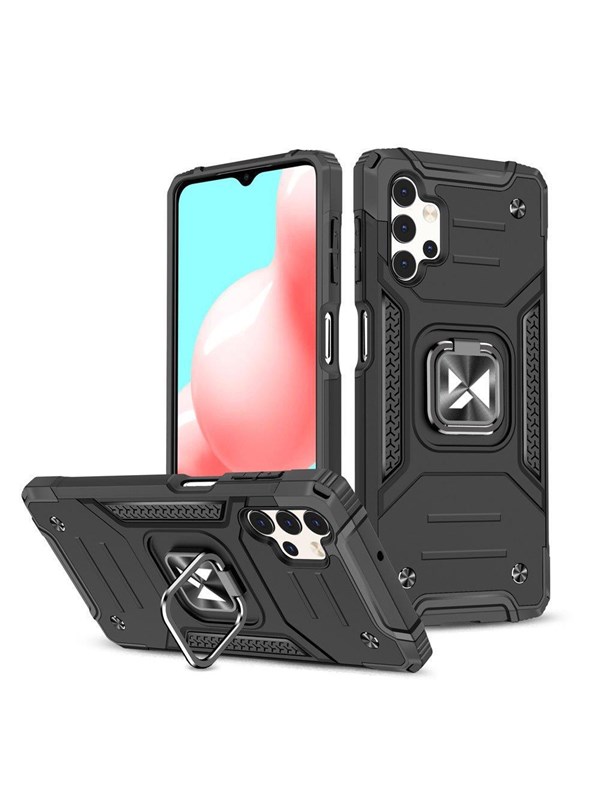 Wozinsky Ring Armor Armored Hybrid Case Cover + Magnetic Holder Samsung Galaxy A73 Black