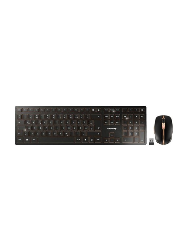 Cherry DW 9100 SLIM - Näppäimistö ja Hiirisetti - Italialainen - Kulta
