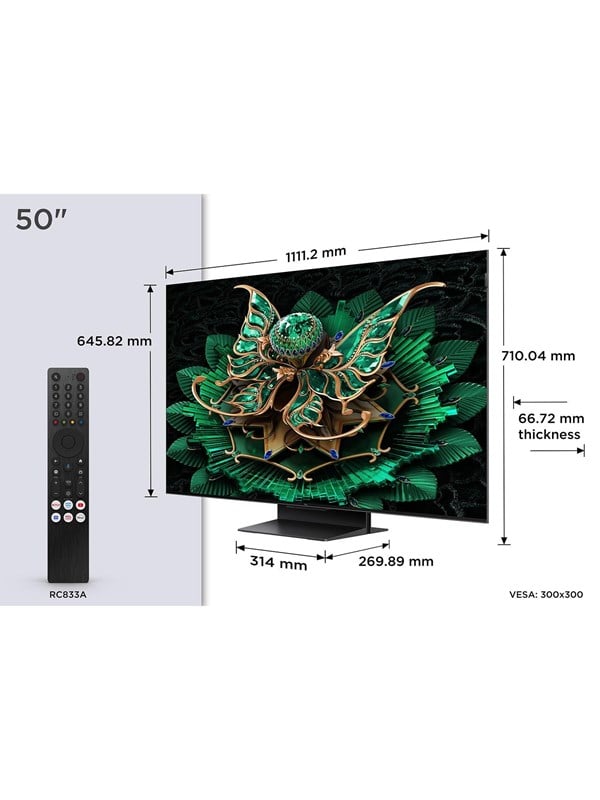 TCL 50" Televisio LED 4K 50"" C7K - 4K QD Mini-LED Google TV