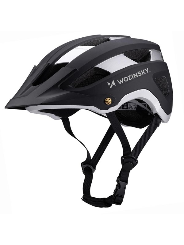 Wozinsky MTB Bicycle Helmet with Detachable Visor Light 57-62 cm - Black and Silver