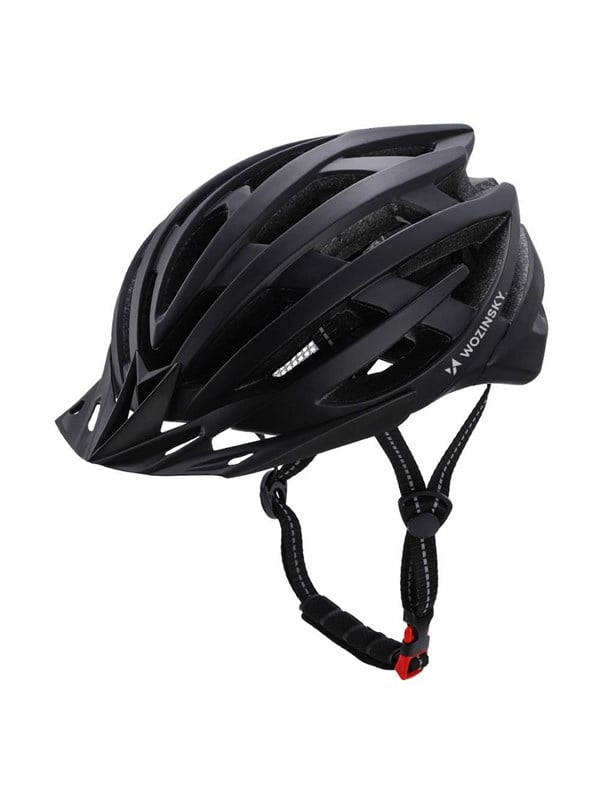 Wozinsky MTB Bike Helmet with Detachable Visor and USB Rear Light 54-57 cm - Black