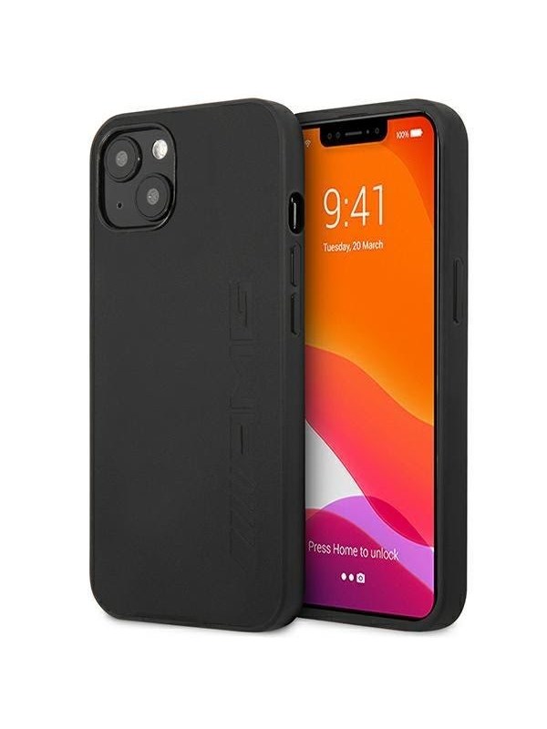Mercedes AMG Leather Hot Stamped Case for iPhone 14 Plus - Black
