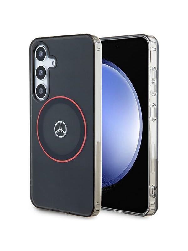 Mercedes Double Layer W Red MagSafe Case for Samsung Galaxy S24 - Black