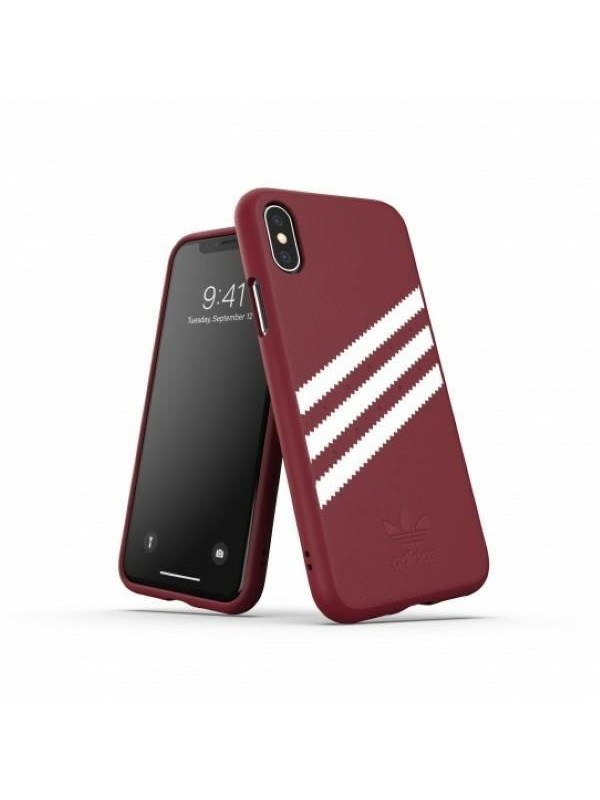 Adidas OR Moulded PU Suede Case for iPhone X / XS - burgundy