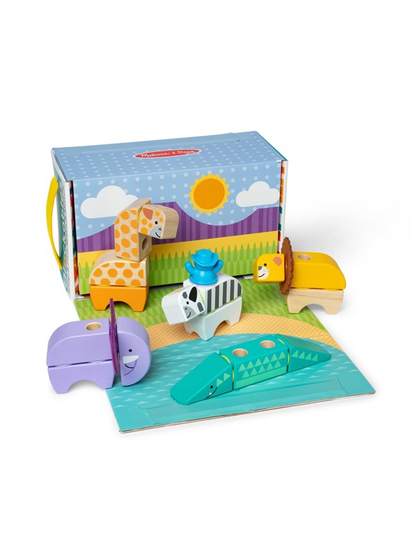 Melissa & Doug Blockables Building Set Safari Animals