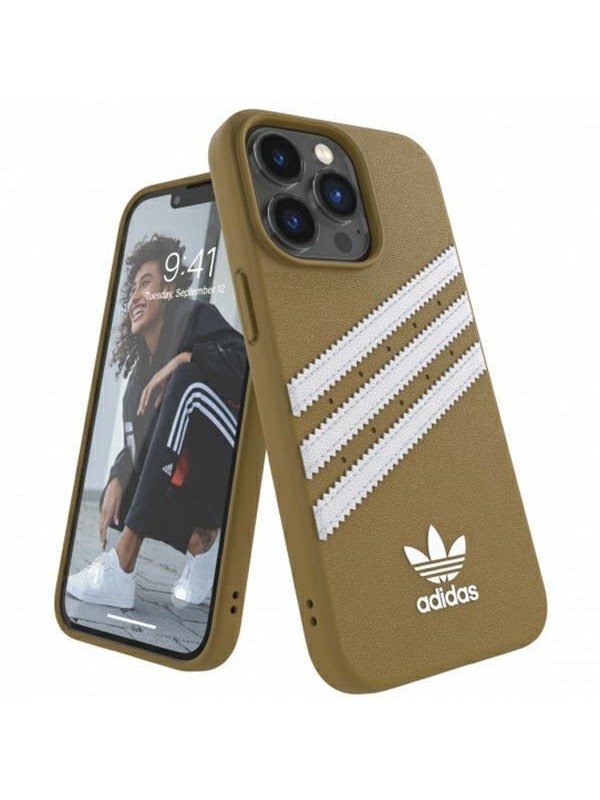 Adidas OR Moulded Case PU for iPhone 13 Pro Max - Beige and Gold