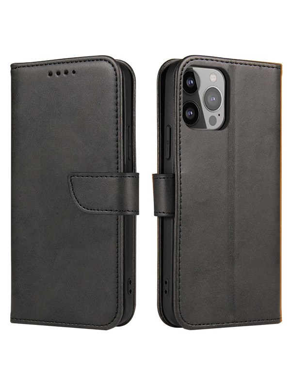 Hurtel Magnet Case for Samsung Galaxy A14 5G Cover with Flip Wallet Stand Black