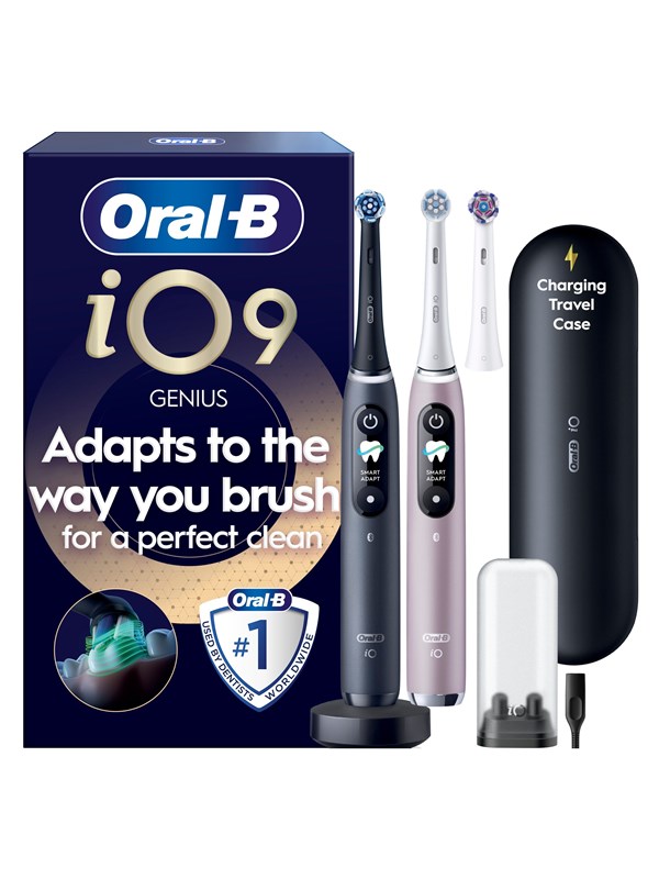 Oral-B Sähköhammasharja iO9 Duo Black Onyx/Rose Quartz + 1 Extra Refill