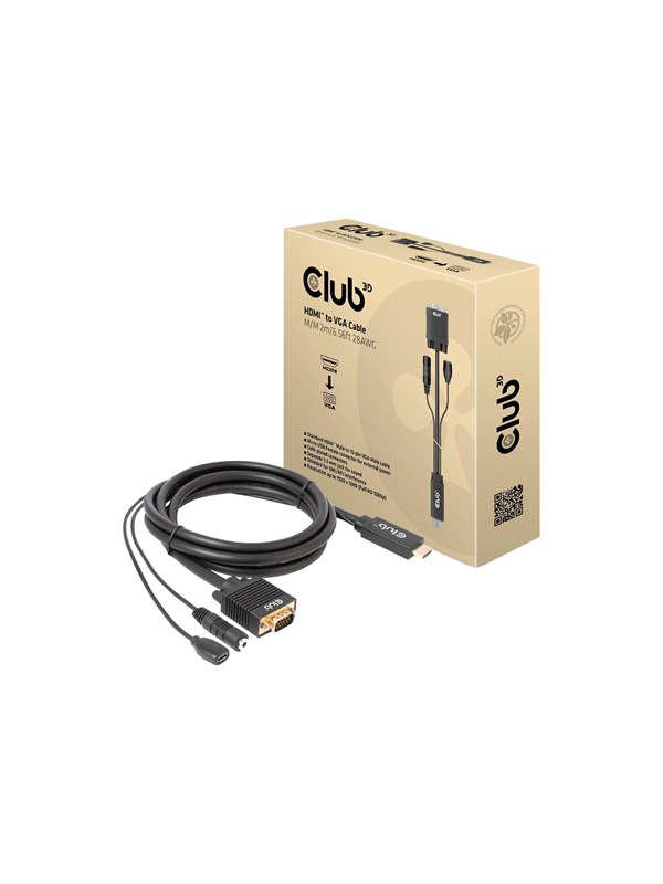 Club 3D adapter cable - HDMI / VGA / audio - 2 m