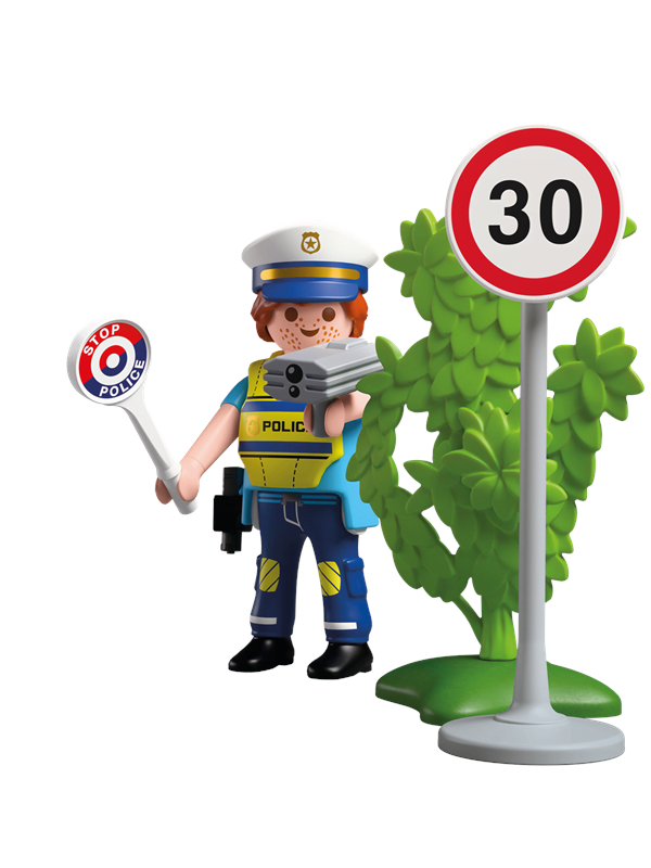 Playmobil Figures - Poliisi nopeusmittarin kanssa