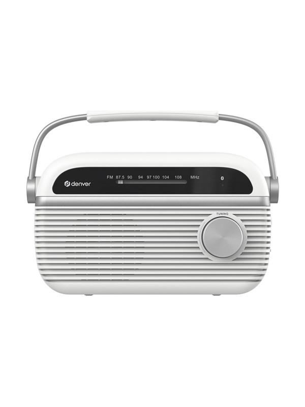 DENVER TRB-67W - FM analogue radio with Bluetooth function - white