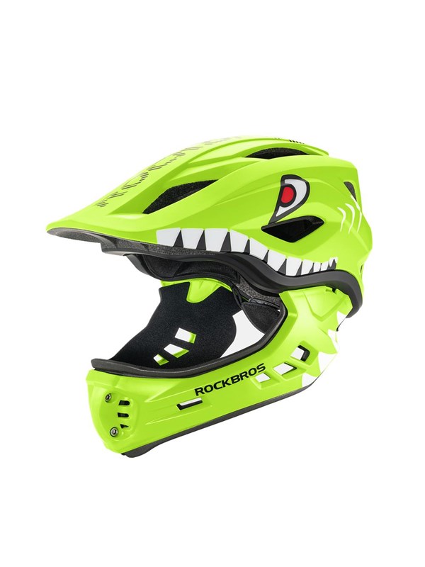 Rockbros TT-32004 Shark Children"'s Bike Helmet with Detachable Jaw Size M (54-58) - Green