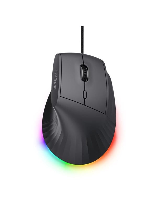 Trust MAU Gaming GXT145 REXXA Gaming mouse - Ergonominen hiiri - Optinen - 10 painiketta - Musta RGB-valolla