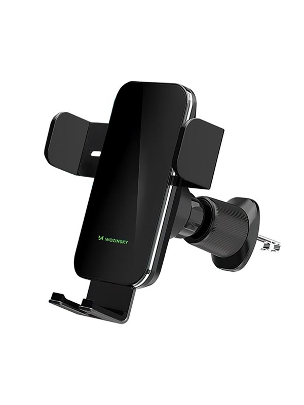 Wozinsky WEDZ-3Y8S clamp car holder with 15W inductive charger for phone on the air vent - black