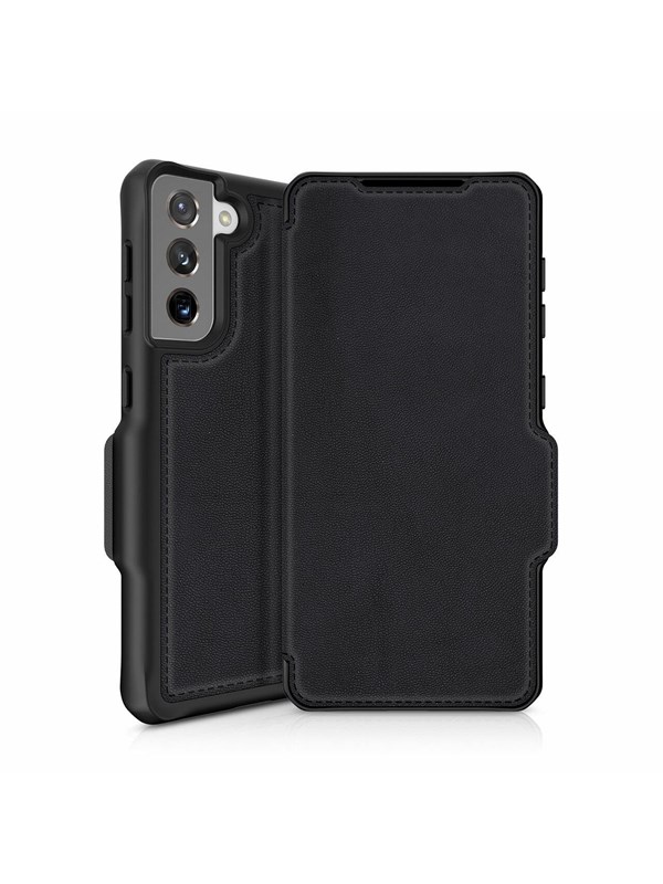ITSKINS HYBRID FOLIO cover for Samsung Galaxy S21 + 4G / 5G®. Black with recycled leather