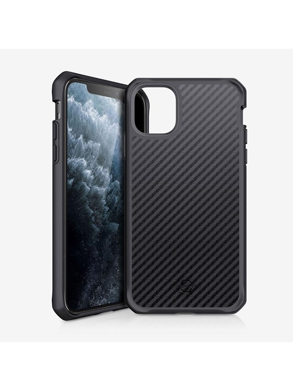 ITSKINS BALLISTIC﻿ CARBON cover for iPhone 11 Pro / XS / X®. Black