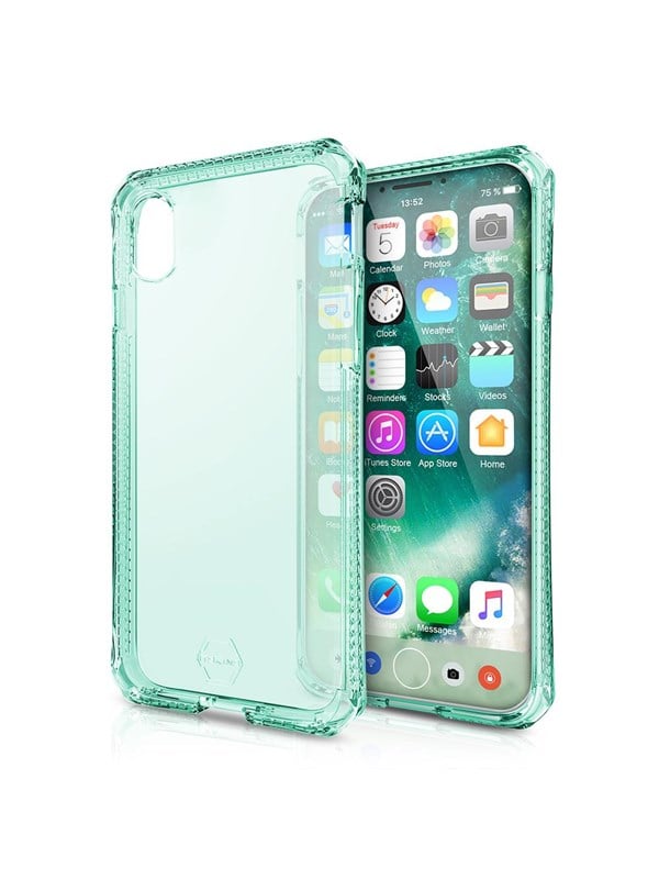 ITSKINS SPECTRUM CLEAR cover for iPhone XS / X®. Tiffany green