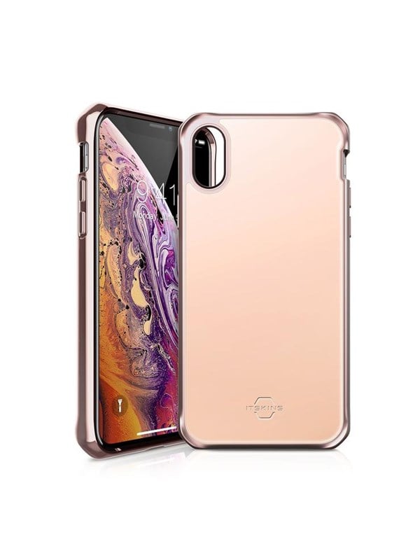 ITSKINS HYBRID GLASS cover for iPhone XS / X®. Rose