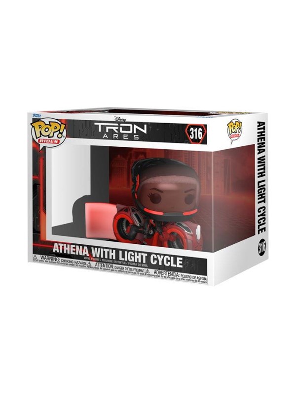 Funko! - Funko POP Ride Tron: Ares Athena with Light Cycle