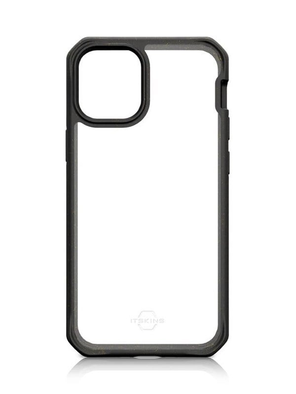 ITSKINS FERONIABIO PURE Cover for iPhone 12 Pro Max/13 Pro Max. Black and transparent