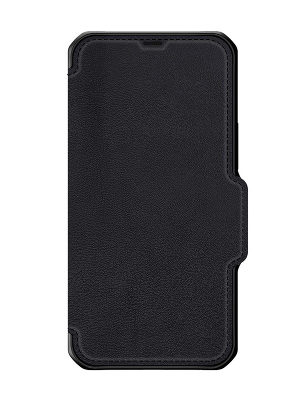 ITSKINS HYBRID FOLIO cover for iPhone 12 Pro Max®. Black with recycled leather