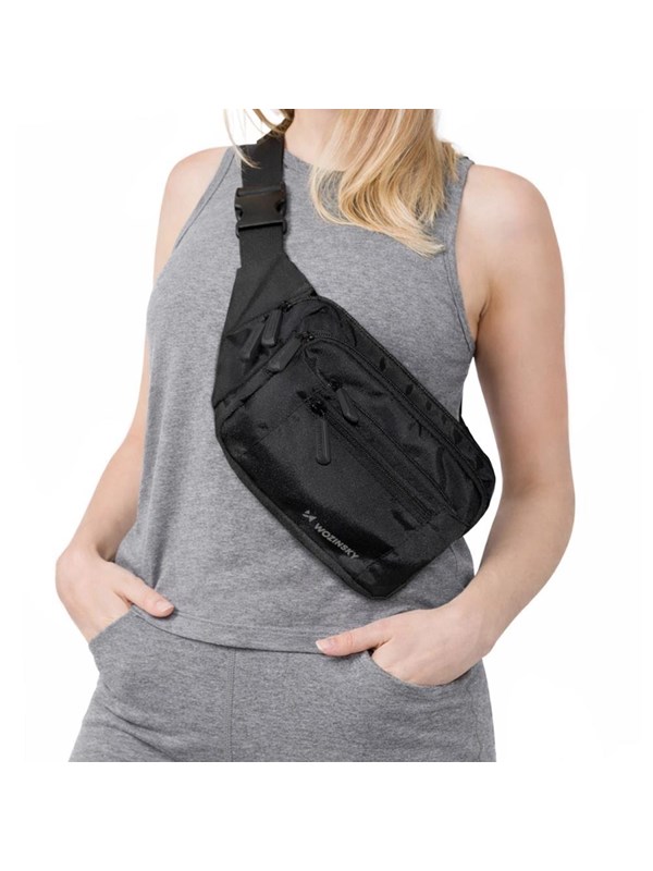 Wozinsky WSB-W1 unisex shoulder bag with adjustable strap waterproof - black