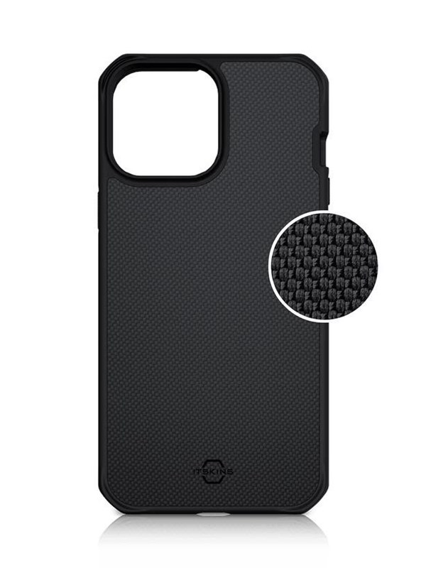ITSKINS HYBRID BALLISTIC cover for iPhone 13 Pro Max / 12 Pro Max®. Black