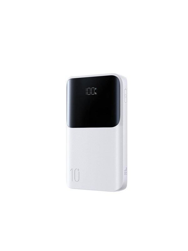 Joyroom JR-QP191 Star Series Mini 10000mAh 22.5W Powerbank with Digital Display - White Powerbank - Valkoinen - 10000 mAh